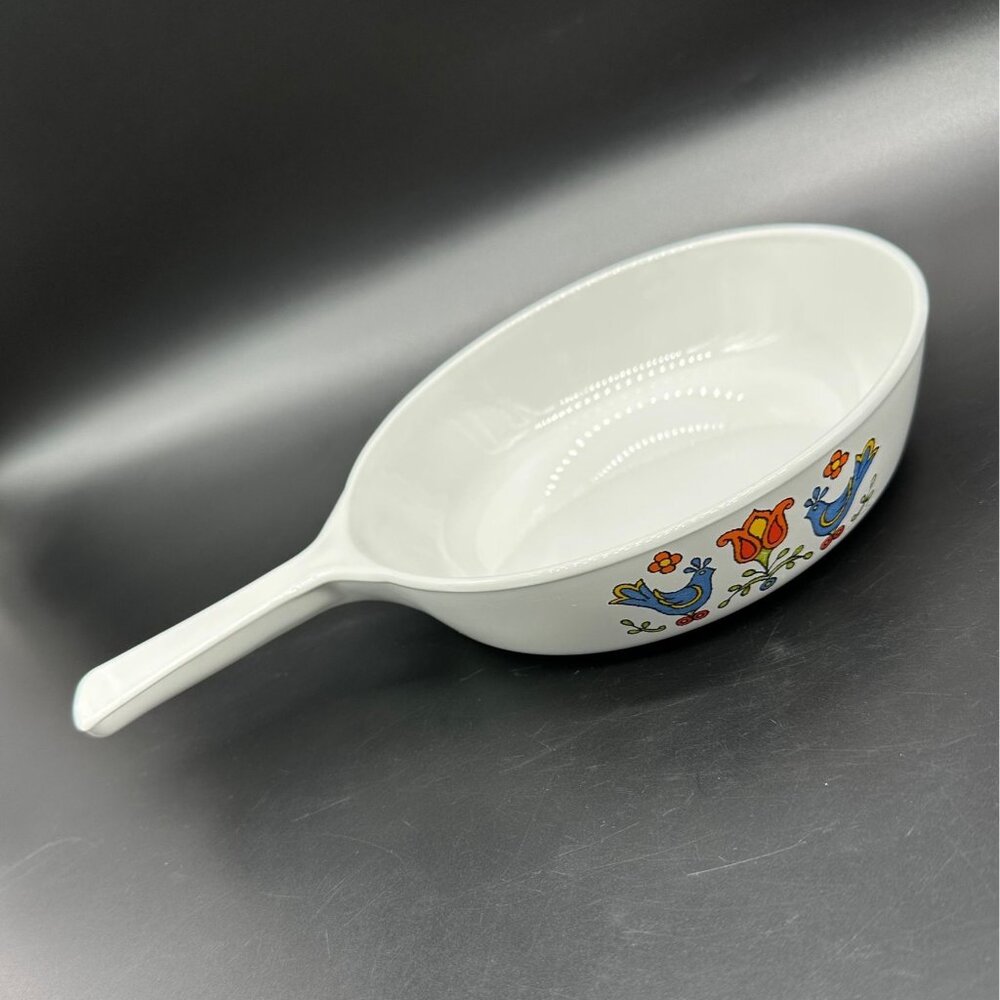 Vintage Corningware Pan Festival Pennsylvania Dutch Birds Sauce Skillet 1975